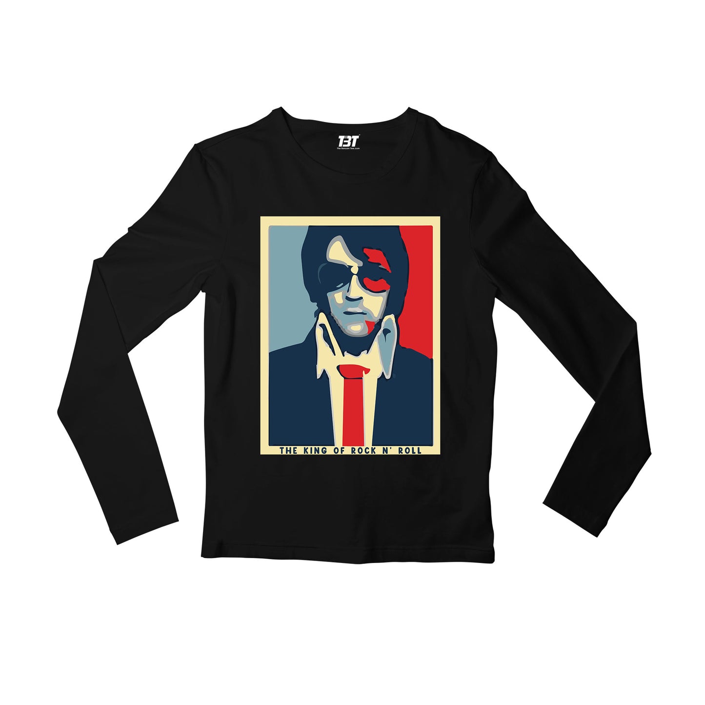 elvis presley the king of rock 'n roll full sleeves long sleeves music band buy online india the banyan tee tbt men women girls boys unisex black