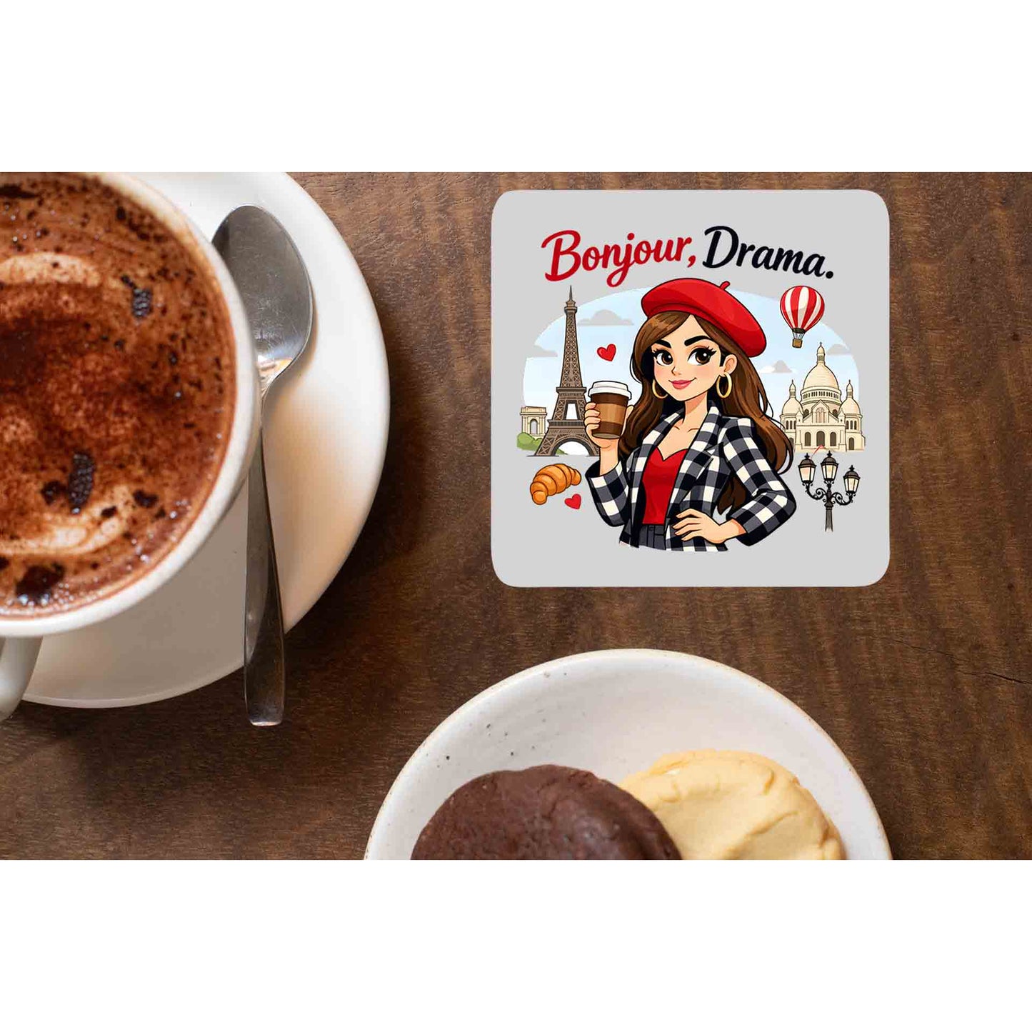 emily in paris bonjour drama coasters wooden table cups indian tv & movies buy online india the banyan tee tbt men women girls boys unisex