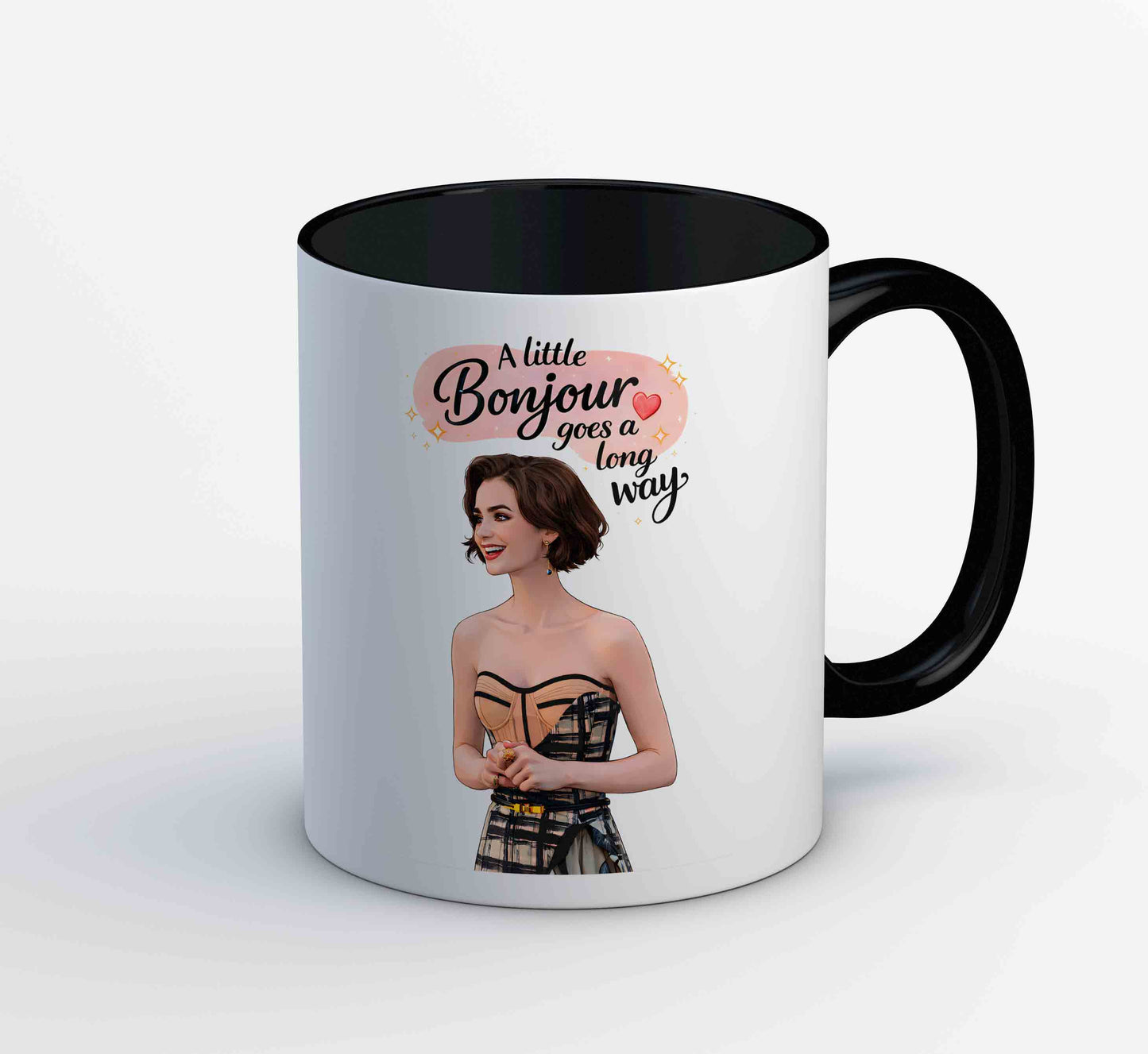 emily in paris a little bonjour mug coffee ceramic tv & movies buy online india the banyan tee tbt men women girls boys unisex