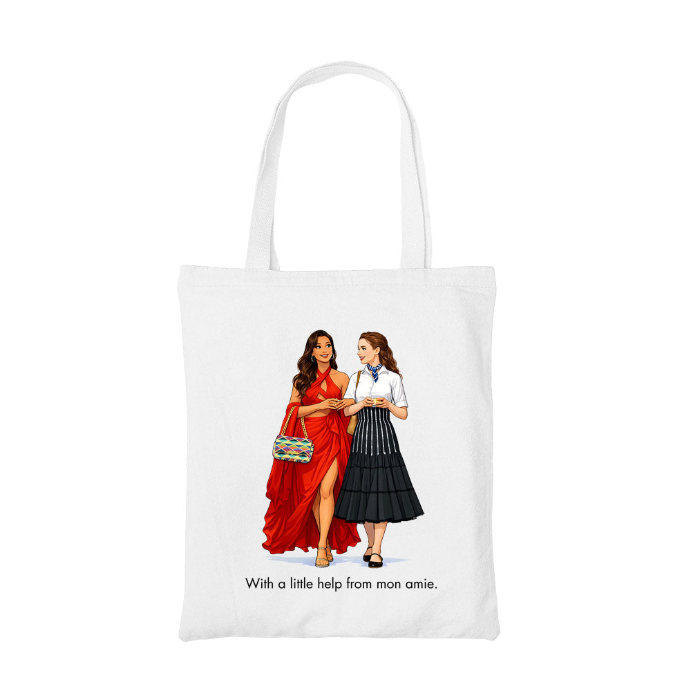 emily in paris mon amie tote bag cotton printed tv & movies buy online india the banyan tee tbt men women girls boys unisex
