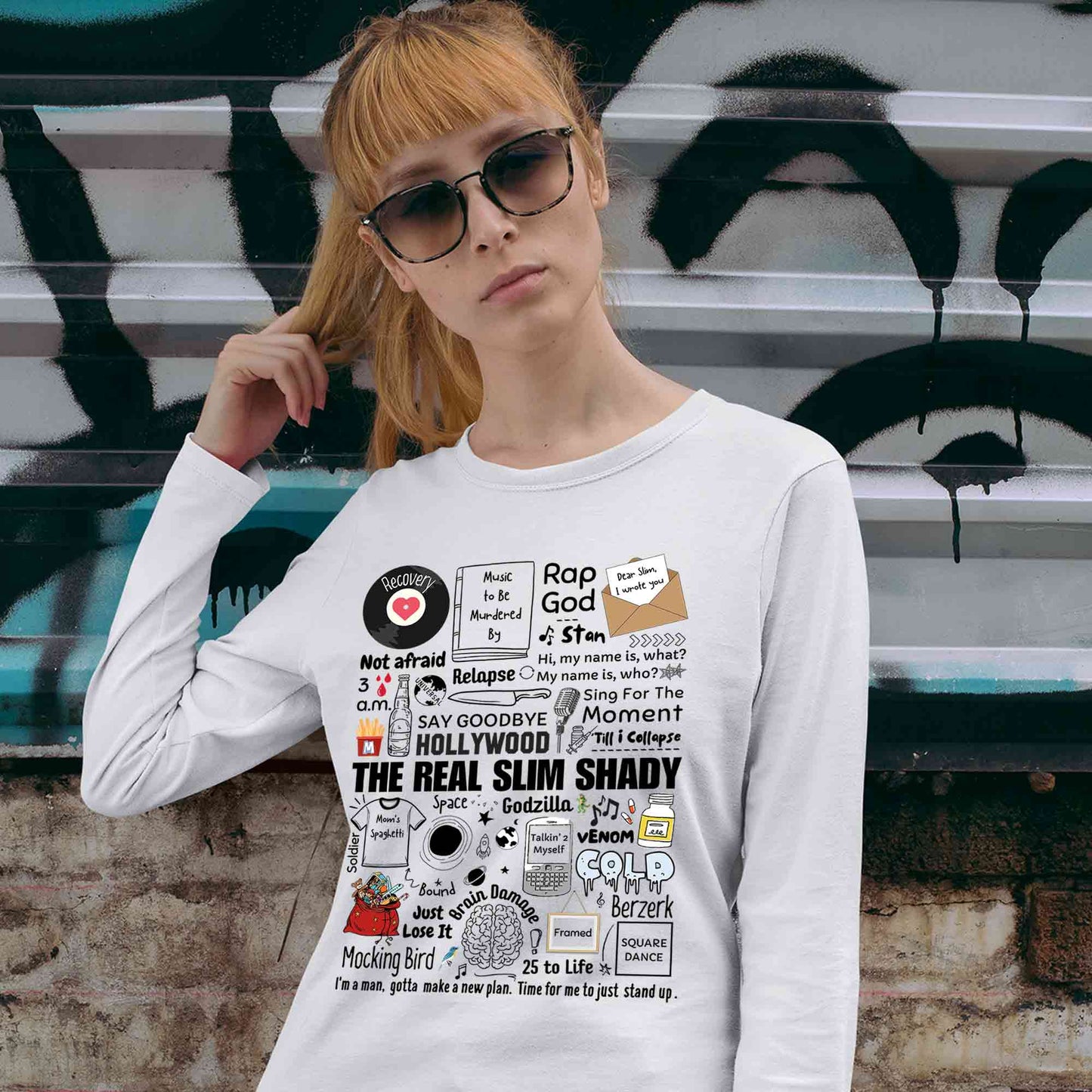 eminem shady doodle full sleeves long sleeves music band buy online india the banyan tee tbt men women girls boys unisex white