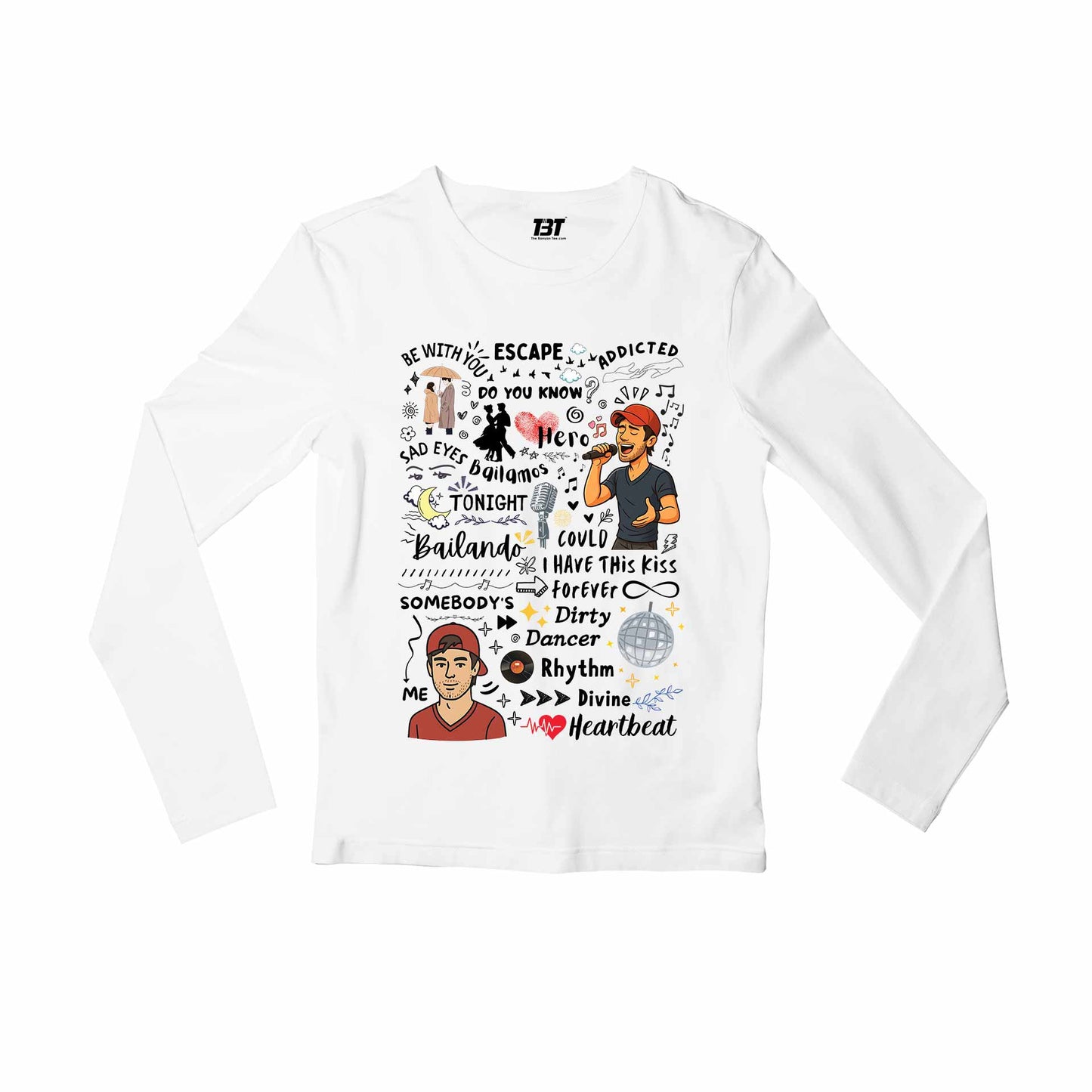 enrique the doodle escape full sleeves long sleeves music band buy online india the banyan tee tbt men women girls boys unisex white