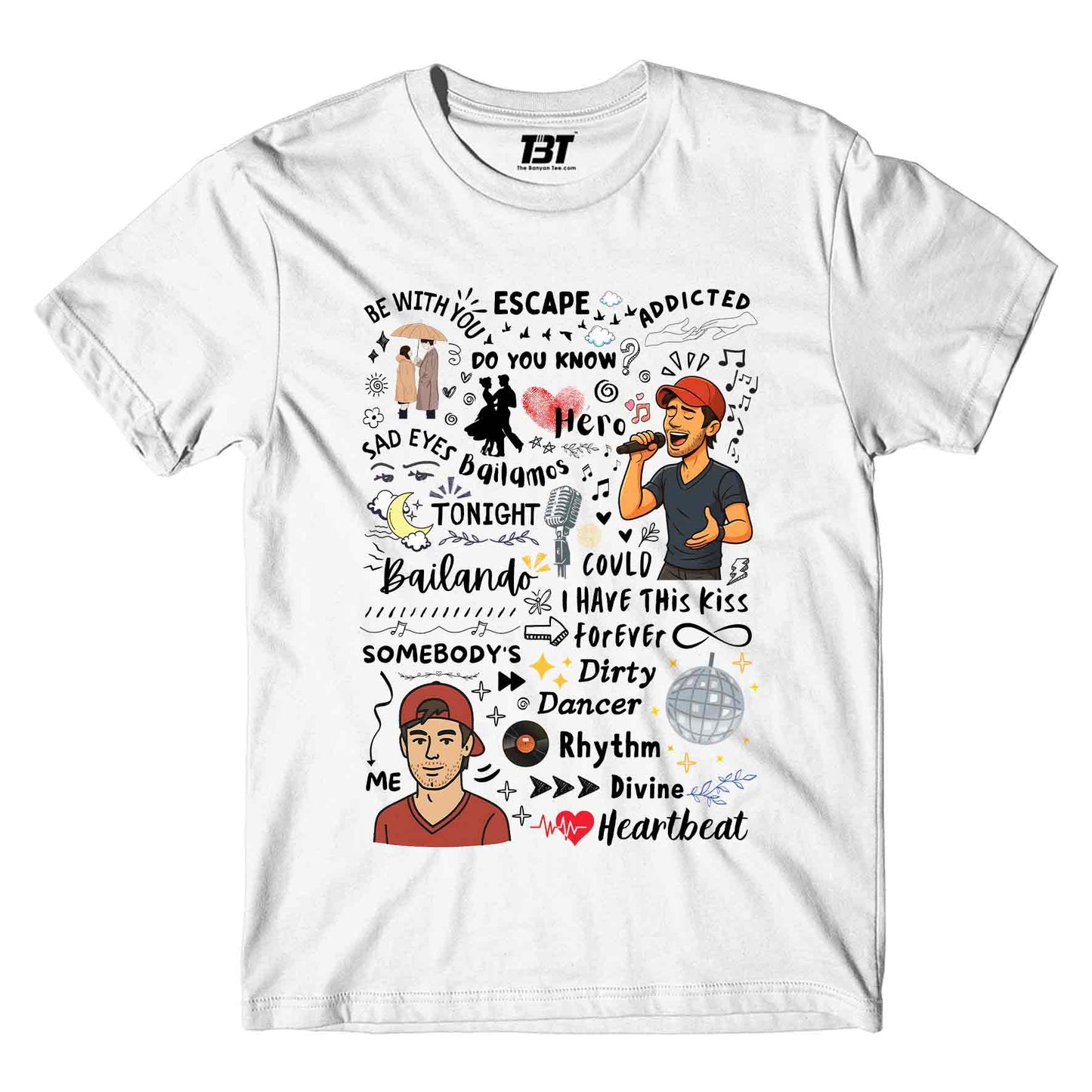 enrique the doodle escape t-shirt music band buy online india the banyan tee tbt men women girls boys unisex white