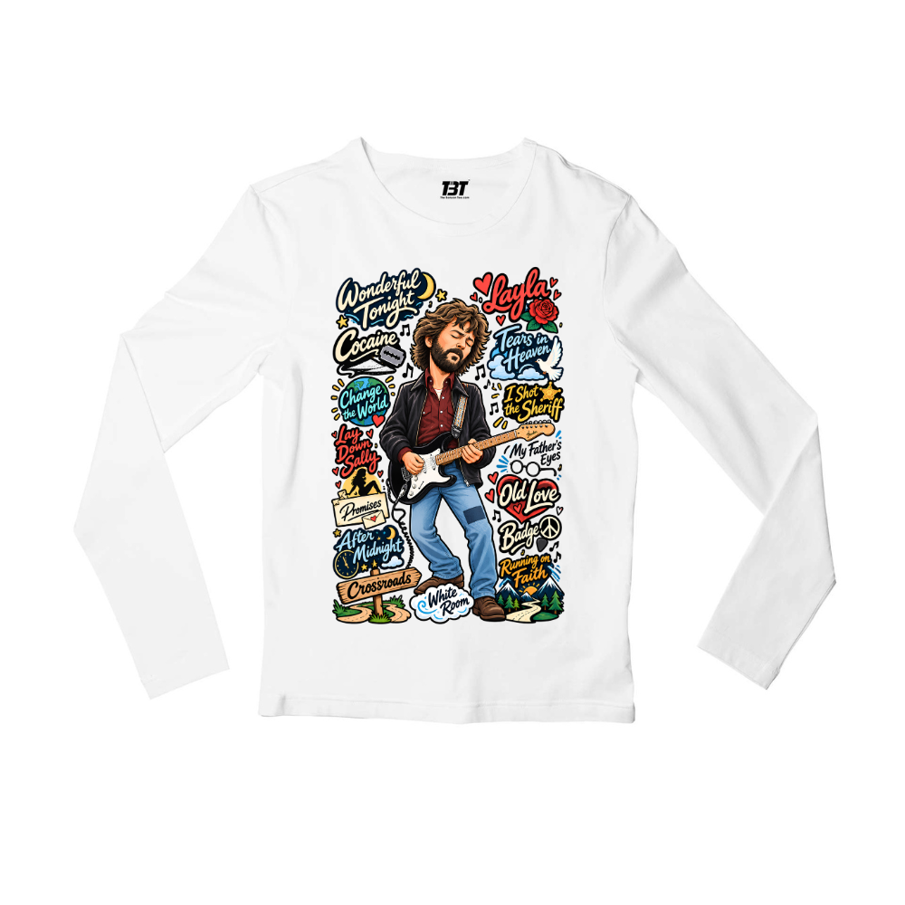 eric clapton clapton's canvas full sleeves long sleeves music band buy online india the banyan tee tbt men women girls boys unisex white