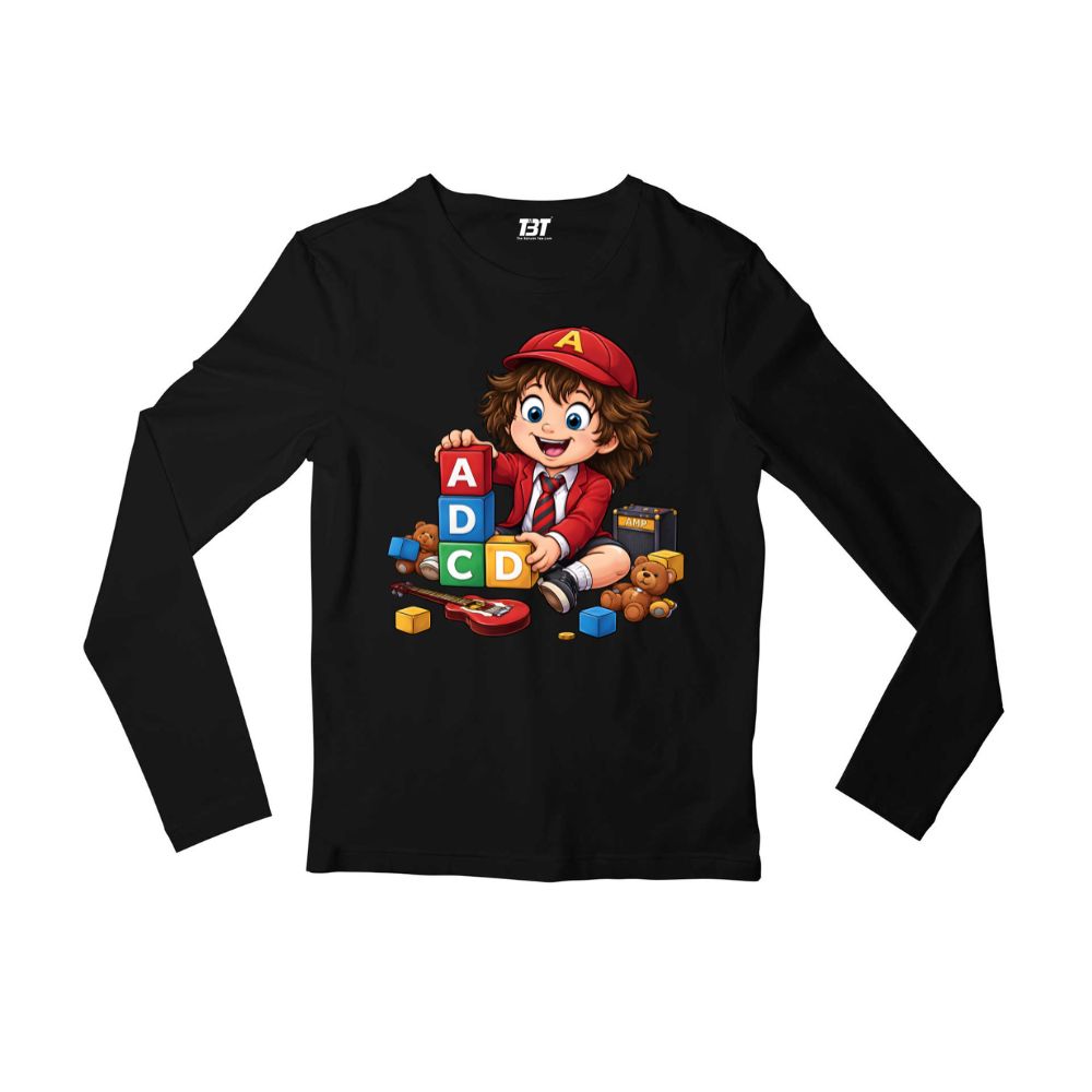 ac/dc back in blocks full sleeves long sleeves music band buy online india the banyan tee tbt men women girls boys unisex black
