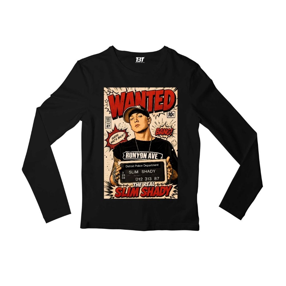 eminem real slim shady full sleeves long sleeves music band buy online india the banyan tee tbt men women girls boys unisex black