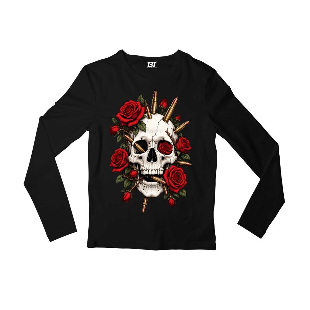 guns n' roses bullet bloom full sleeves long sleeves music band buy online india the banyan tee tbt men women girls boys unisex black