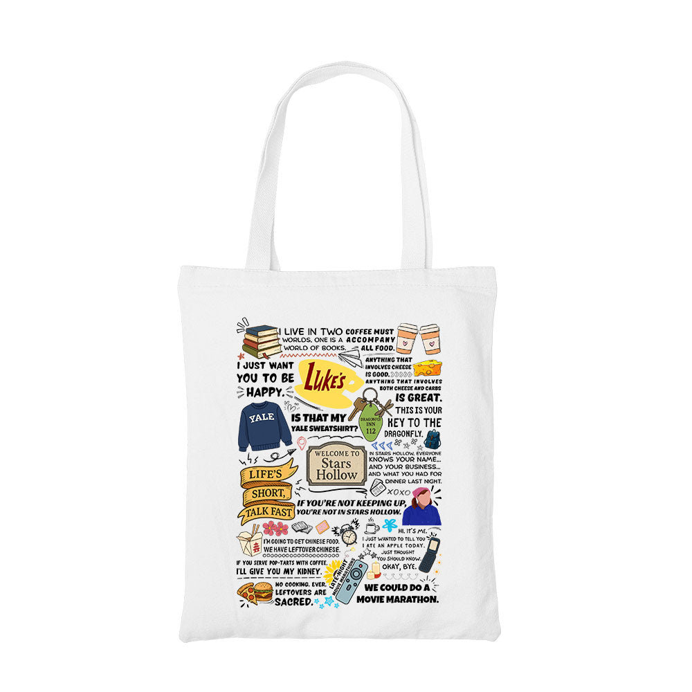 gilmore girls stars hollow doodle tote bag cotton printed tv & movies buy online india the banyan tee tbt men women girls boys unisex