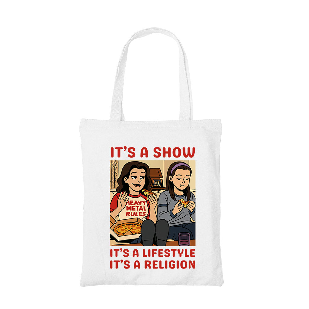 gilmore girls religion tote bag cotton printed tv & movies buy online india the banyan tee tbt men women girls boys unisex