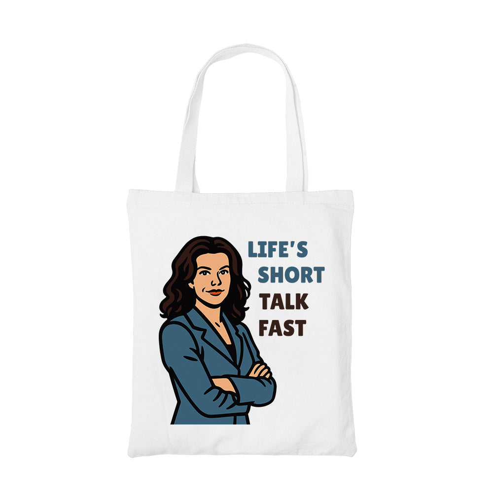 gilmore girls talk fast tote bag cotton printed tv & movies buy online india the banyan tee tbt men women girls boys unisex