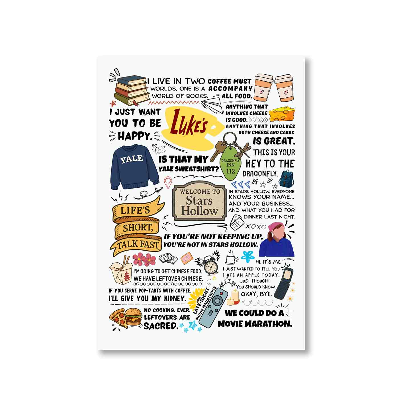 Buy Gilmore Girls Poster Stars Hollow Doodle at 50 OFF