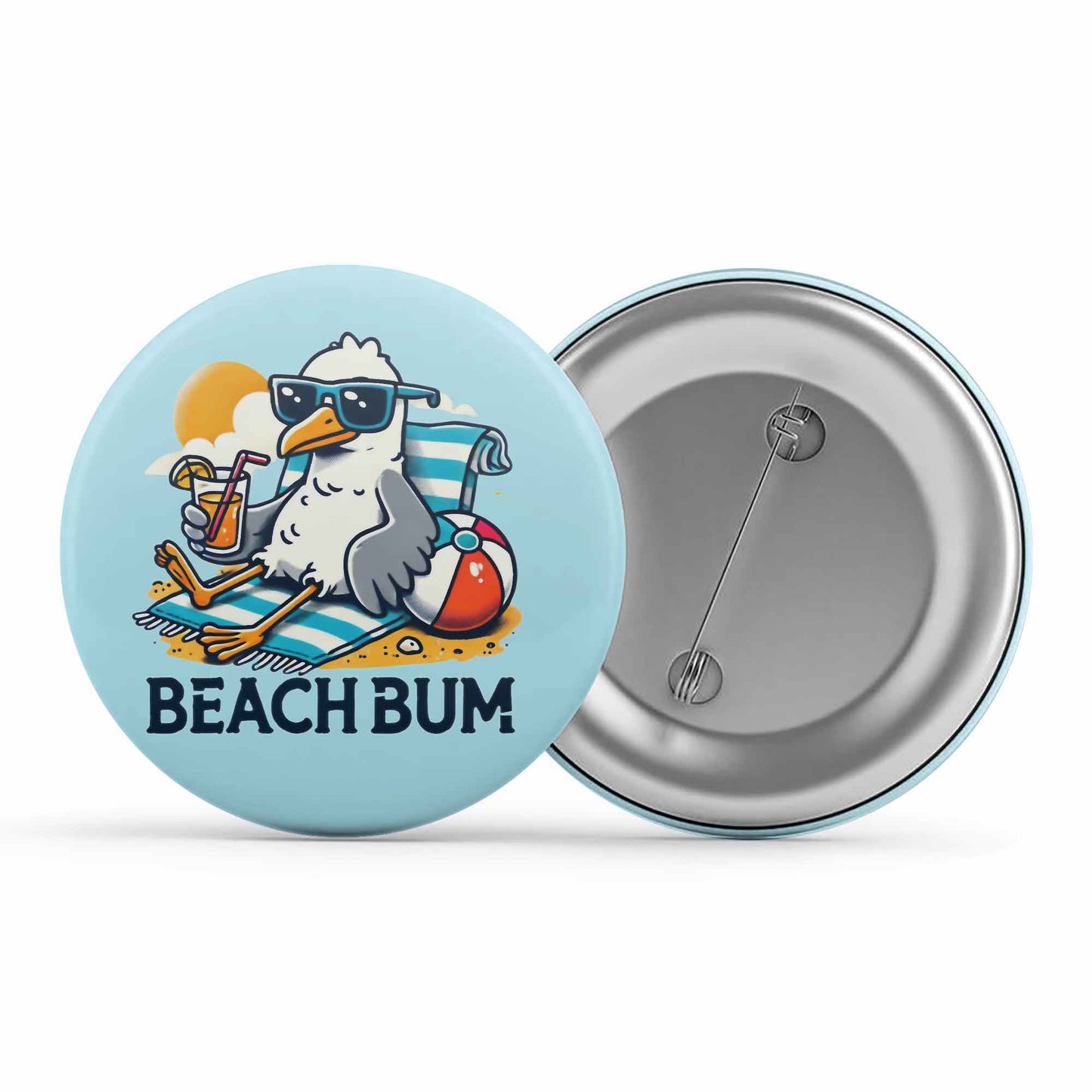 printed beach bum badge pin button printed graphic stylish buy online india the banyan tee tbt men women girls boys unisex