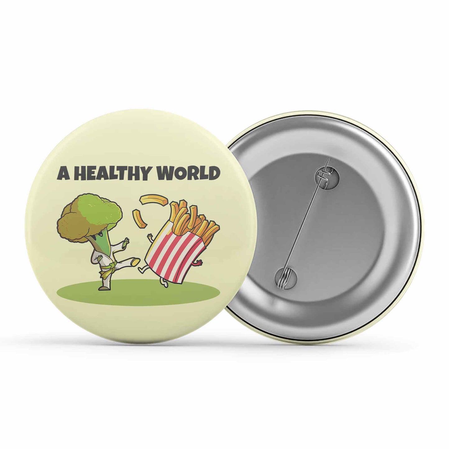 printed a healthy world badge pin button printed graphic stylish buy online india the banyan tee tbt men women girls boys unisex