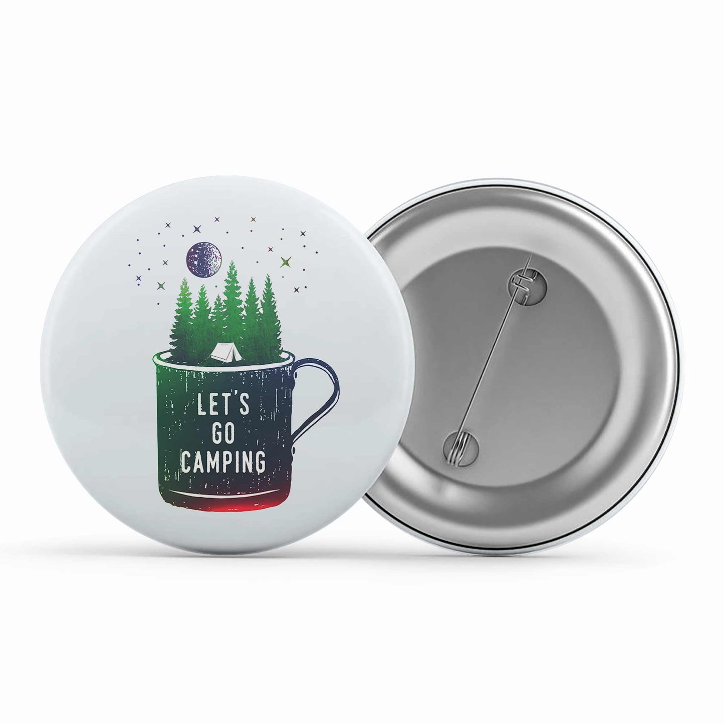 printed let's go camping badge pin button printed graphic stylish buy online india the banyan tee tbt men women girls boys unisex