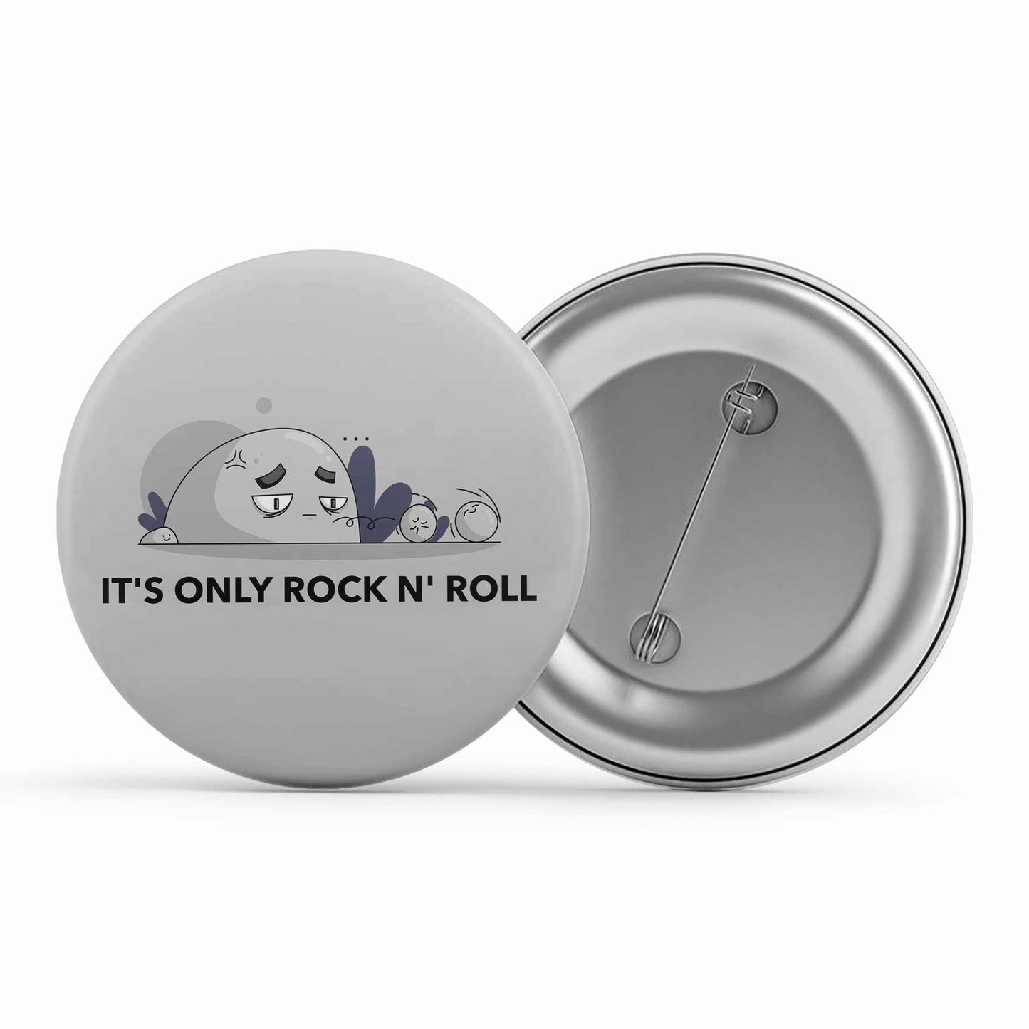 printed it's only rock n' roll badge pin button printed graphic stylish buy online india the banyan tee tbt men women girls boys unisex