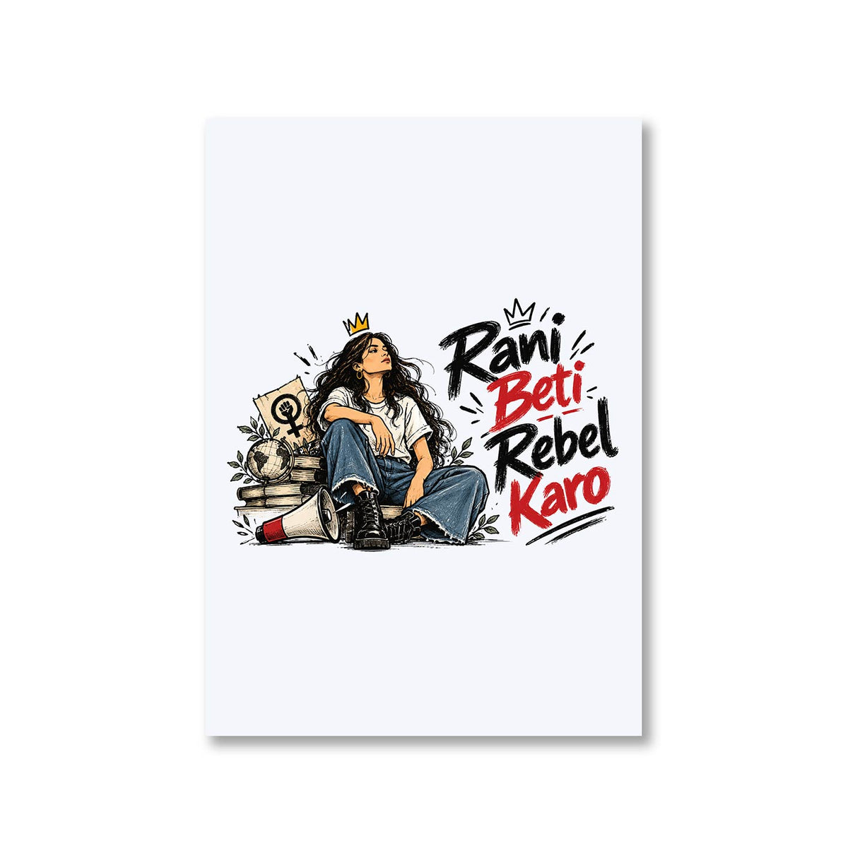 causes rani beti rebel karo poster wall art buy online india the banyan tee tbt 8 x 10