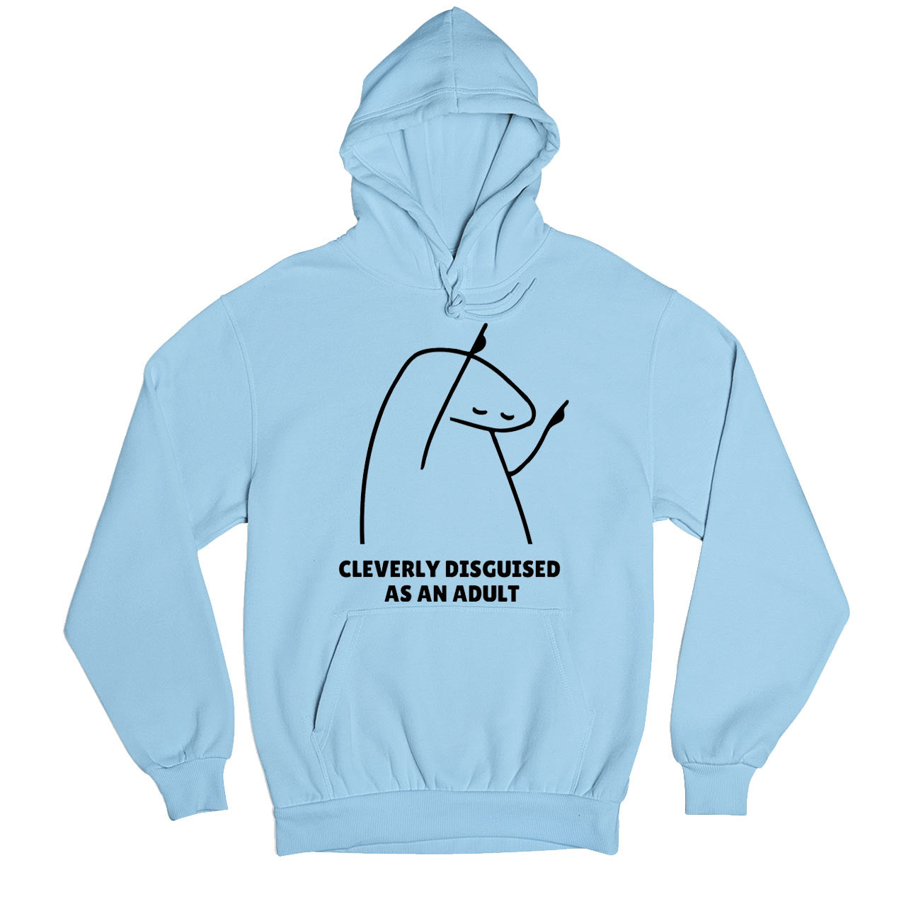 printed cleverly disguised as an adult hoodie hooded sweatshirt winterwear printed graphic stylish buy online india the banyan tee tbt men women girls boys unisex baby blue