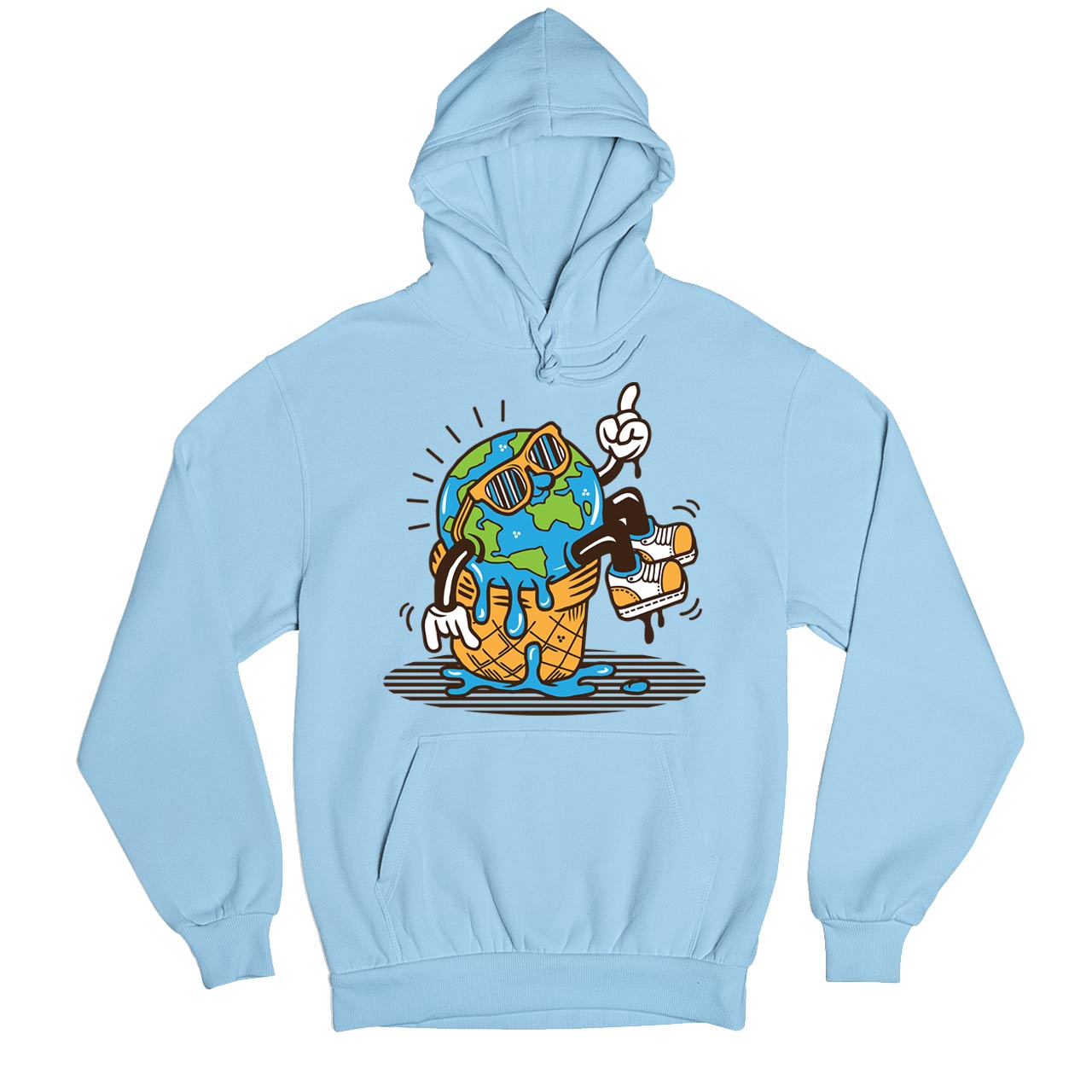 printed global warming hoodie hooded sweatshirt winterwear printed graphic stylish buy online india the banyan tee tbt men women girls boys unisex baby blue