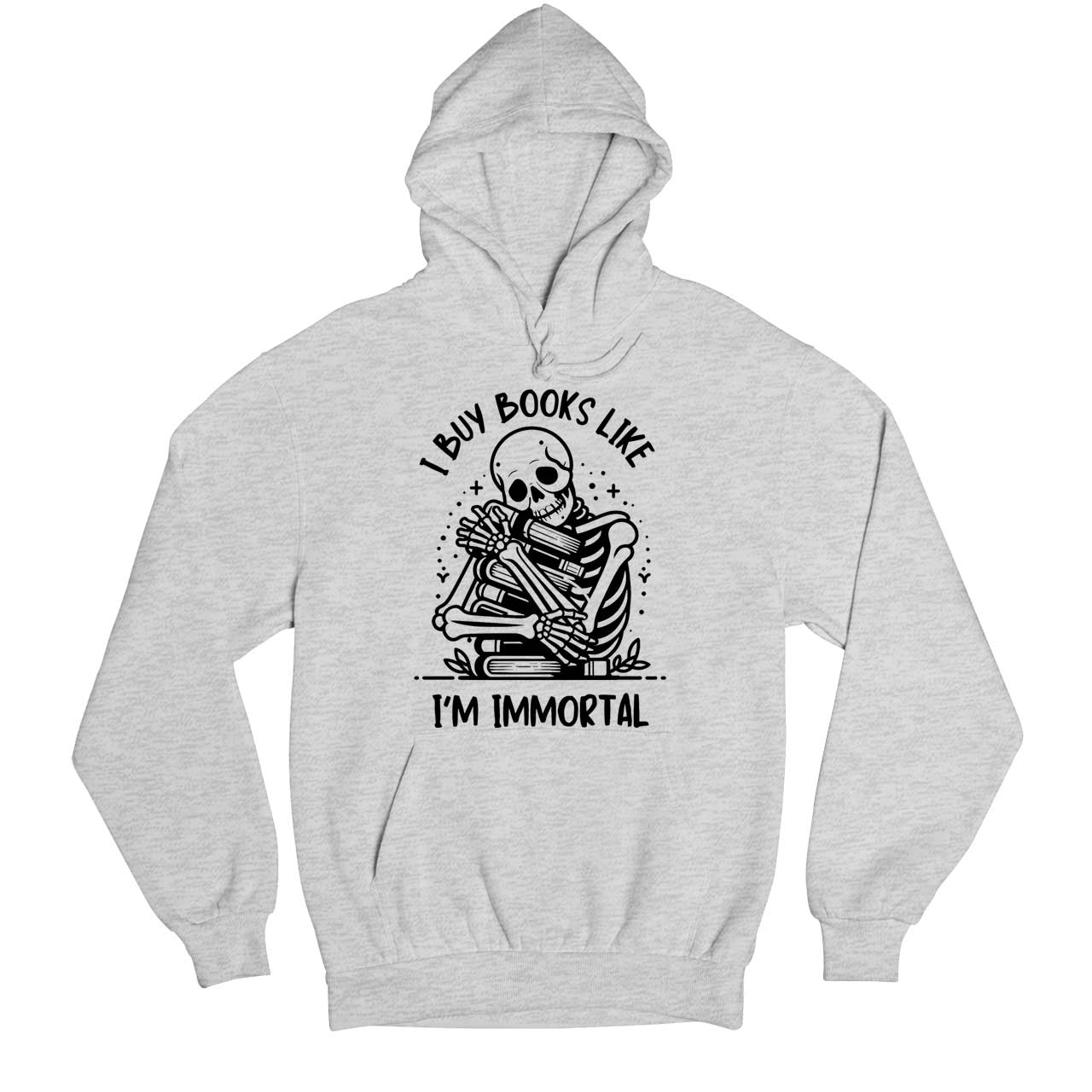 printed i buy books hoodie hooded sweatshirt winterwear printed graphic stylish buy online india the banyan tee tbt men women girls boys unisex gray