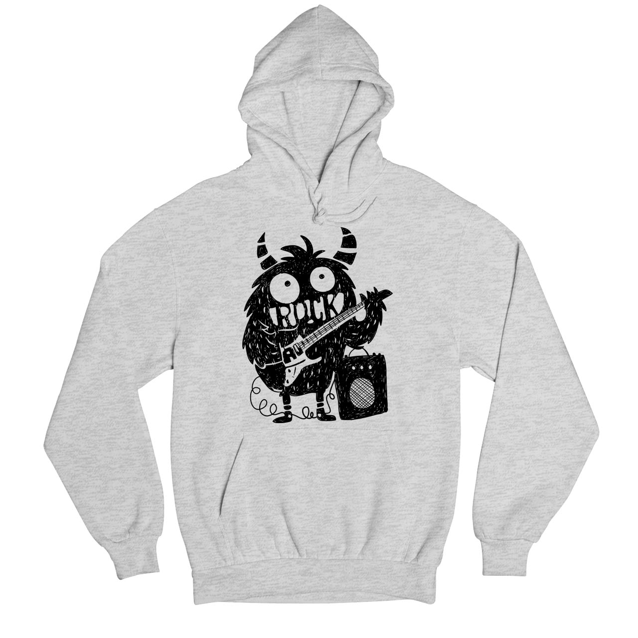 printed rock monster hoodie hooded sweatshirt winterwear printed graphic stylish buy online india the banyan tee tbt men women girls boys unisex gray