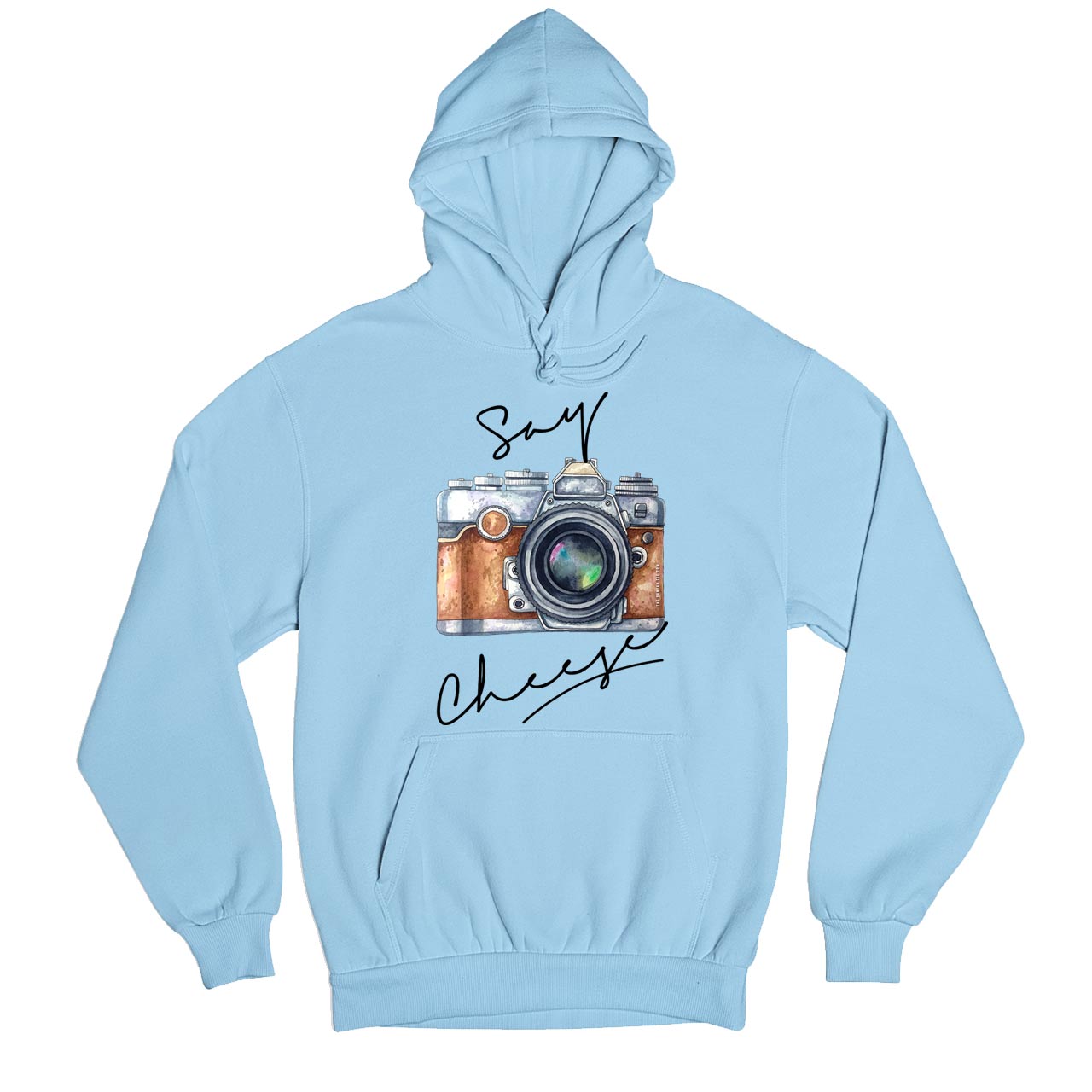 printed say cheese hoodie hooded sweatshirt winterwear printed graphic stylish buy online india the banyan tee tbt men women girls boys unisex baby blue