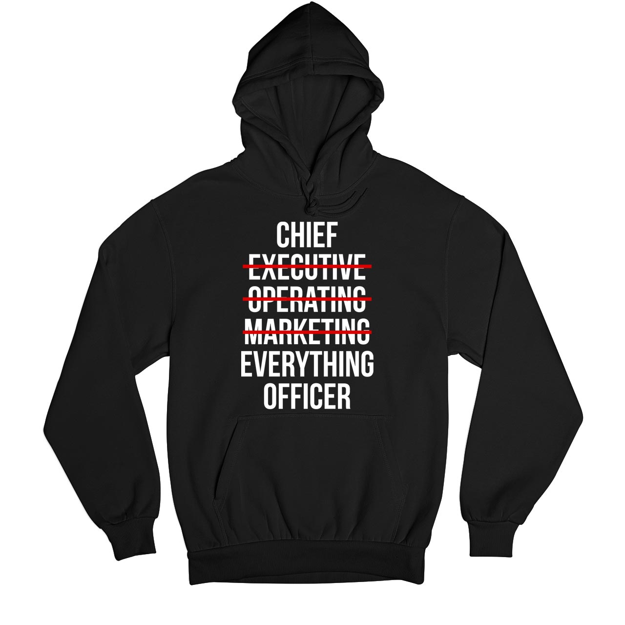 printed chief everything officer hoodie hooded sweatshirt winterwear printed graphic stylish buy online india the banyan tee tbt men women girls boys unisex black