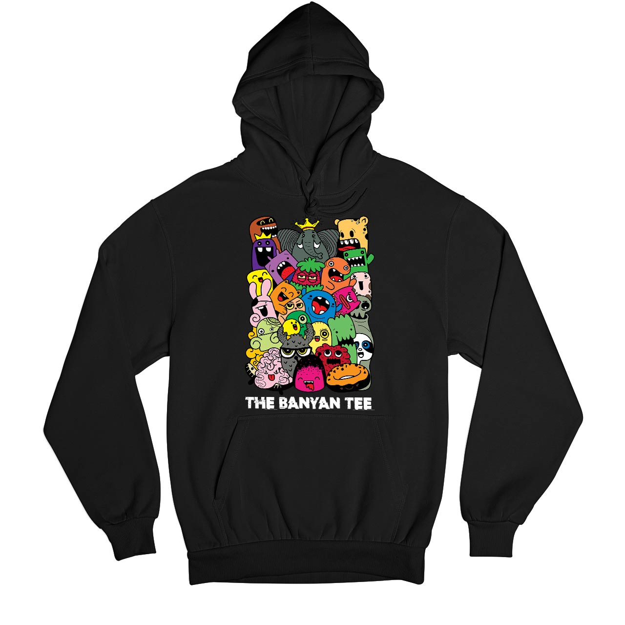 printed the banyan tee hoodie hooded sweatshirt winterwear printed graphic stylish buy online india the banyan tee tbt men women girls boys unisex black