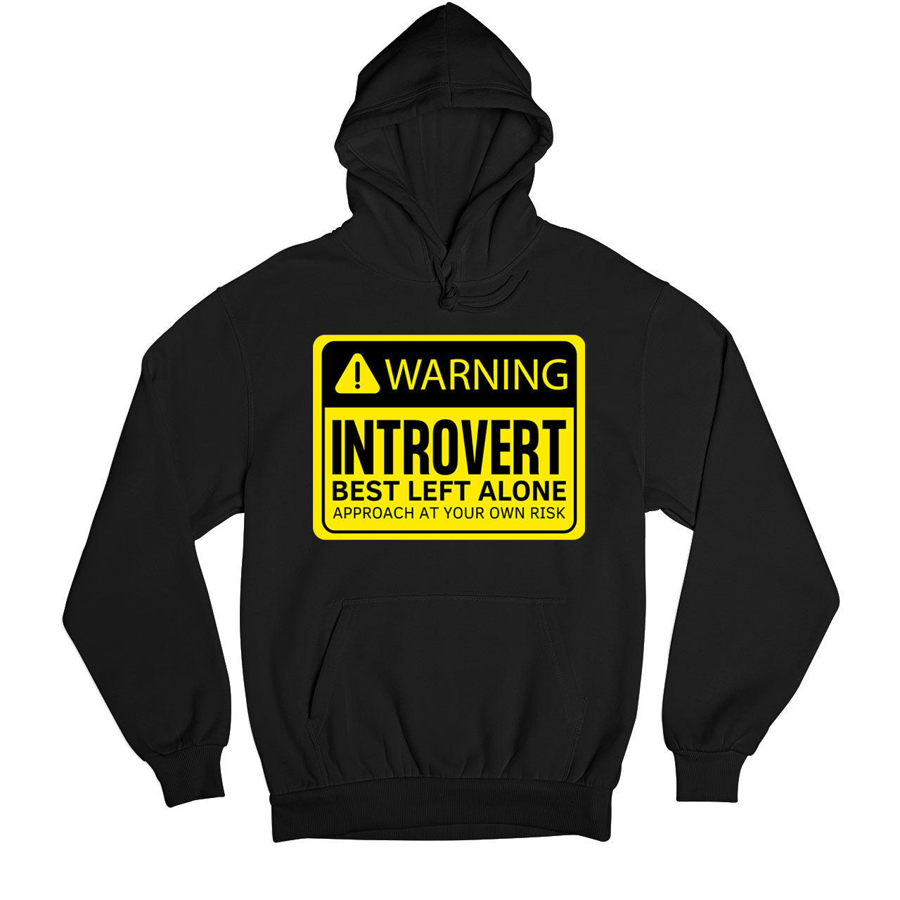 printed warning - introvert hoodie hooded sweatshirt winterwear printed graphic stylish buy online india the banyan tee tbt men women girls boys unisex black