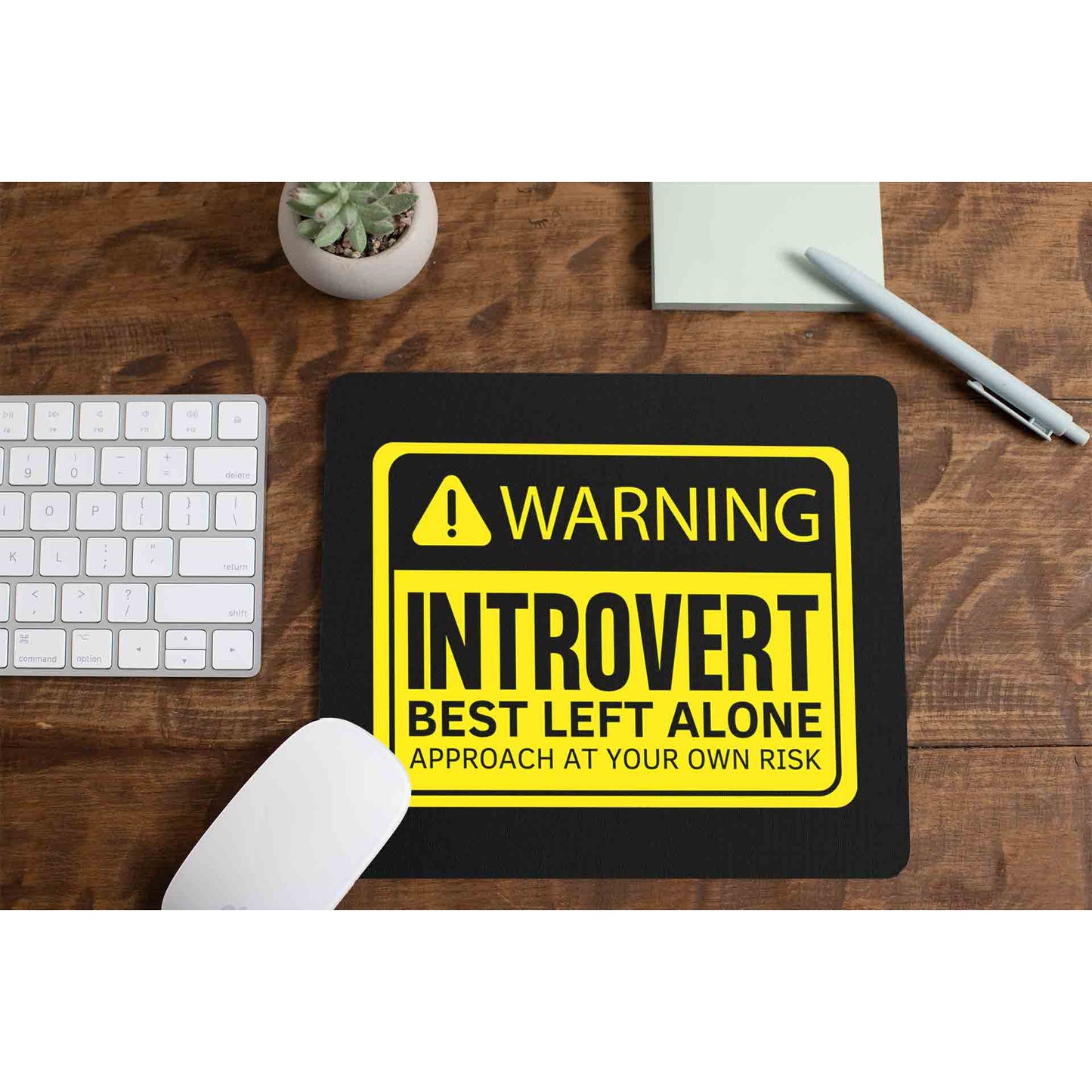 printed warning - introvert mousepad logitech large anime printed graphic stylish buy online india the banyan tee tbt men women girls boys unisex