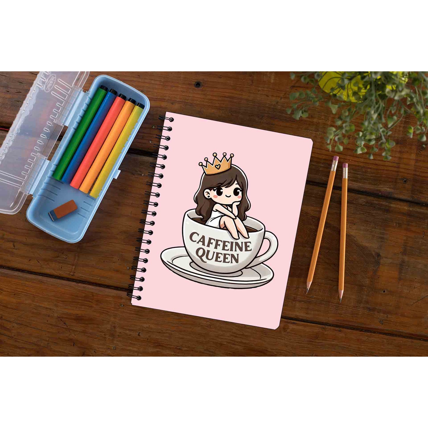 printed caffeine queen notebook notepad diary buy online india the banyan tee tbt unruled