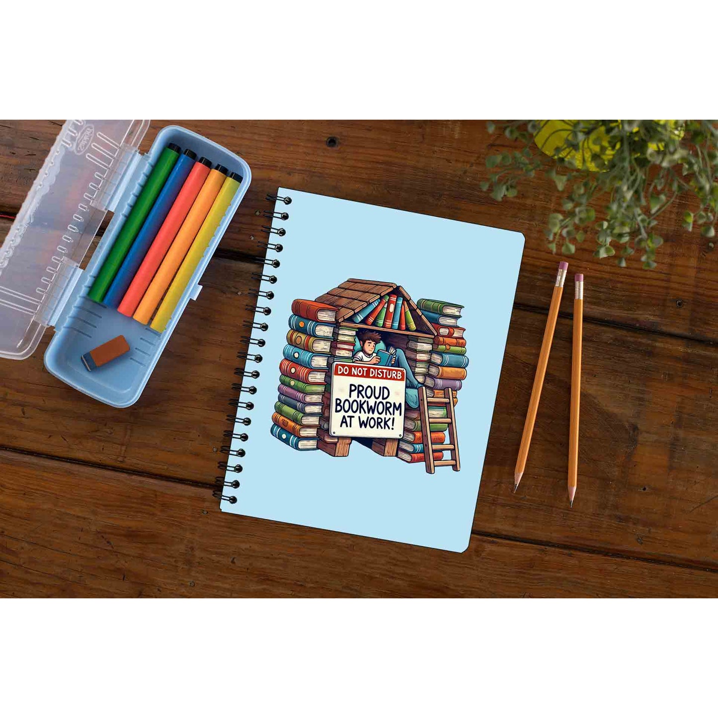 printed bookworm at work notebook notepad diary buy online india the banyan tee tbt unruled