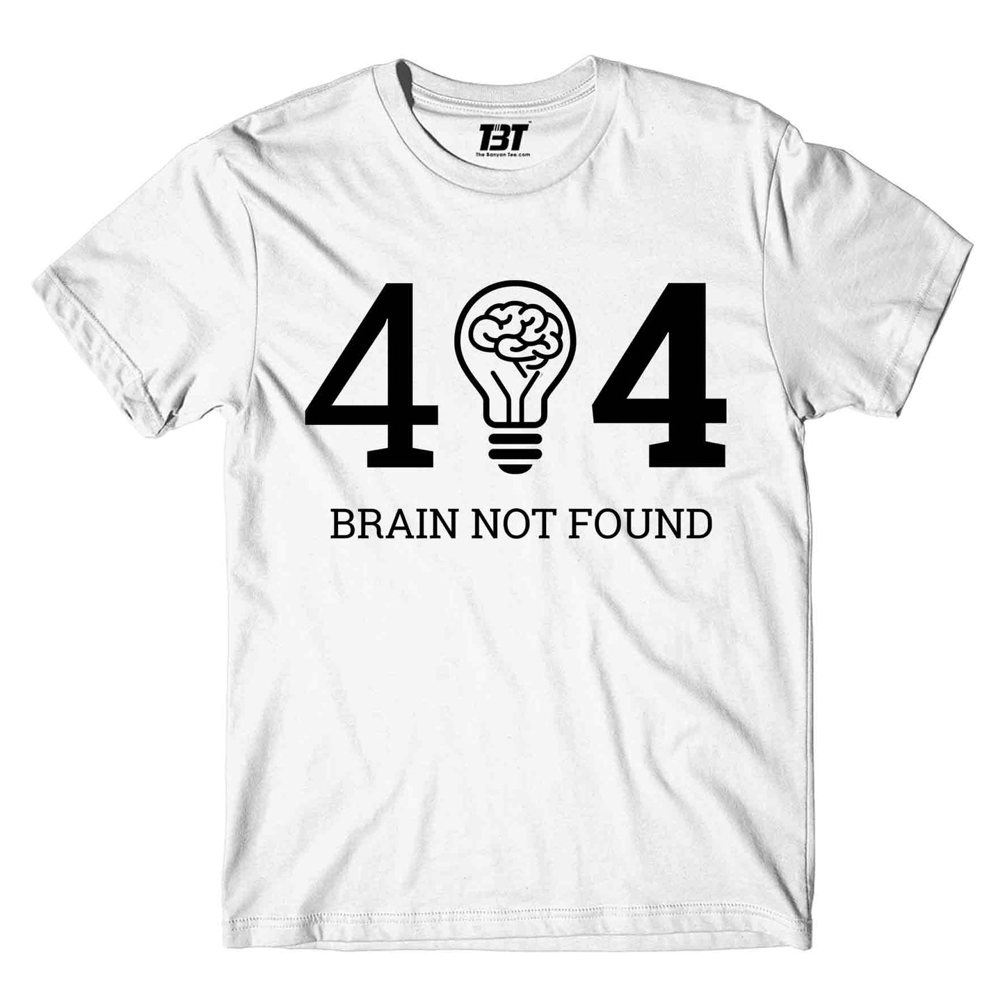 printed error 404 t-shirt printed graphic stylish buy online india the banyan tee tbt men women girls boys unisex white