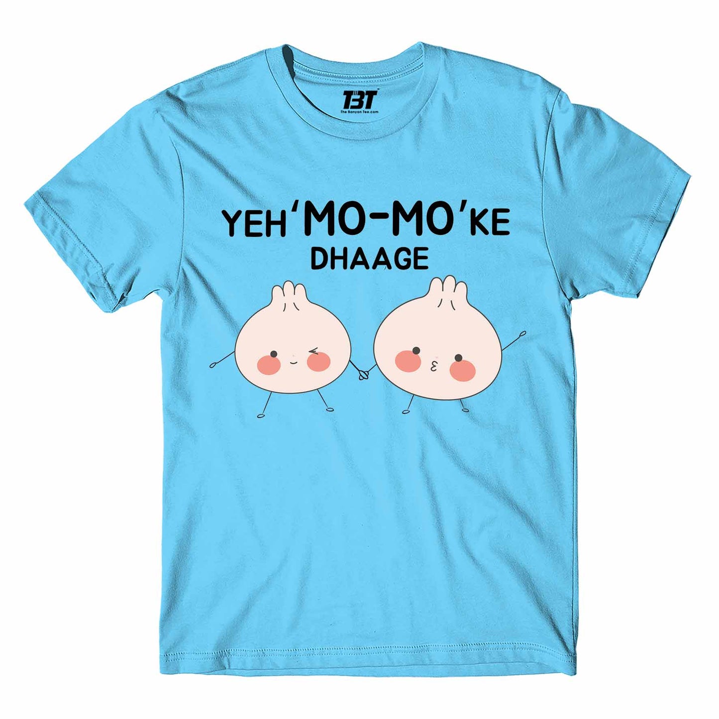 printed mo mo ke dhaage t-shirt printed graphic stylish buy online india the banyan tee tbt men women girls boys unisex turquoise