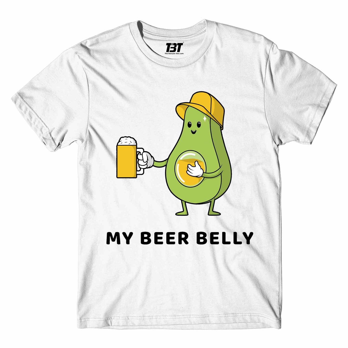printed my beer belly t-shirt printed graphic stylish buy online india the banyan tee tbt men women girls boys unisex white
