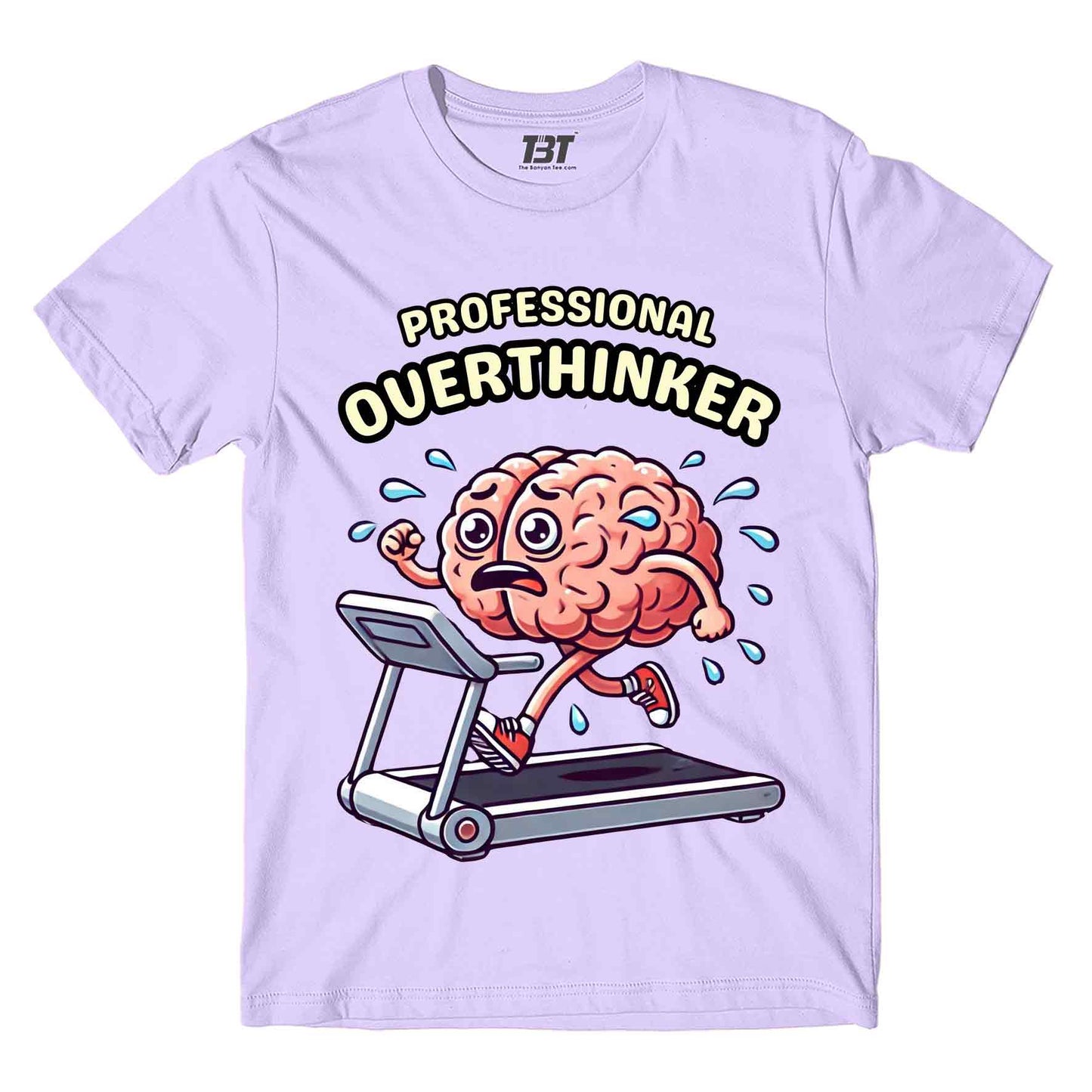 printed professional overthinker t-shirt printed graphic stylish buy online india the banyan tee tbt men women girls boys unisex lavender