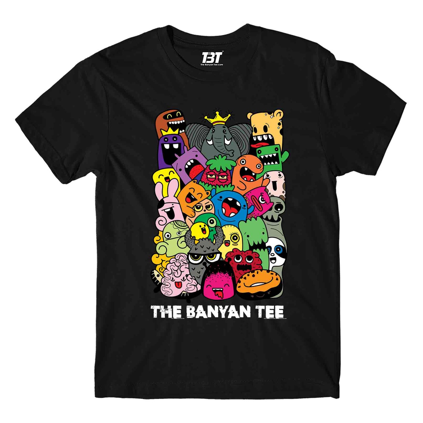 printed the banyan tee t-shirt printed graphic stylish buy online india the banyan tee tbt men women girls boys unisex black