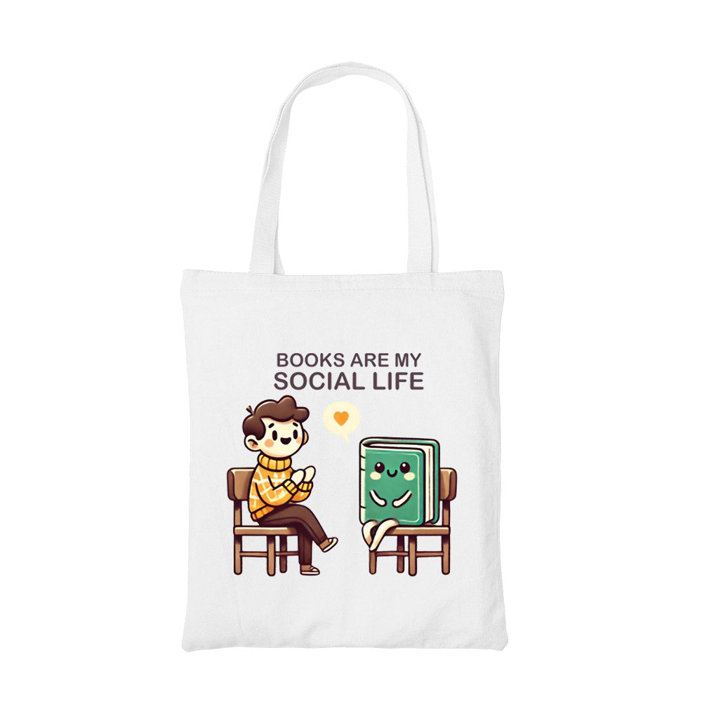 printed books are my social life tote bag cotton printed printed graphic stylish buy online india the banyan tee tbt men women girls boys unisex