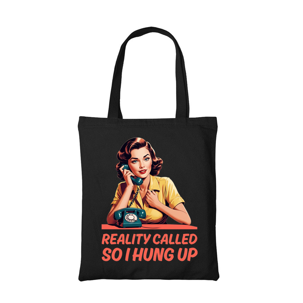 printed reality called tote bag cotton printed printed graphic stylish buy online india the banyan tee tbt men women girls boys unisex