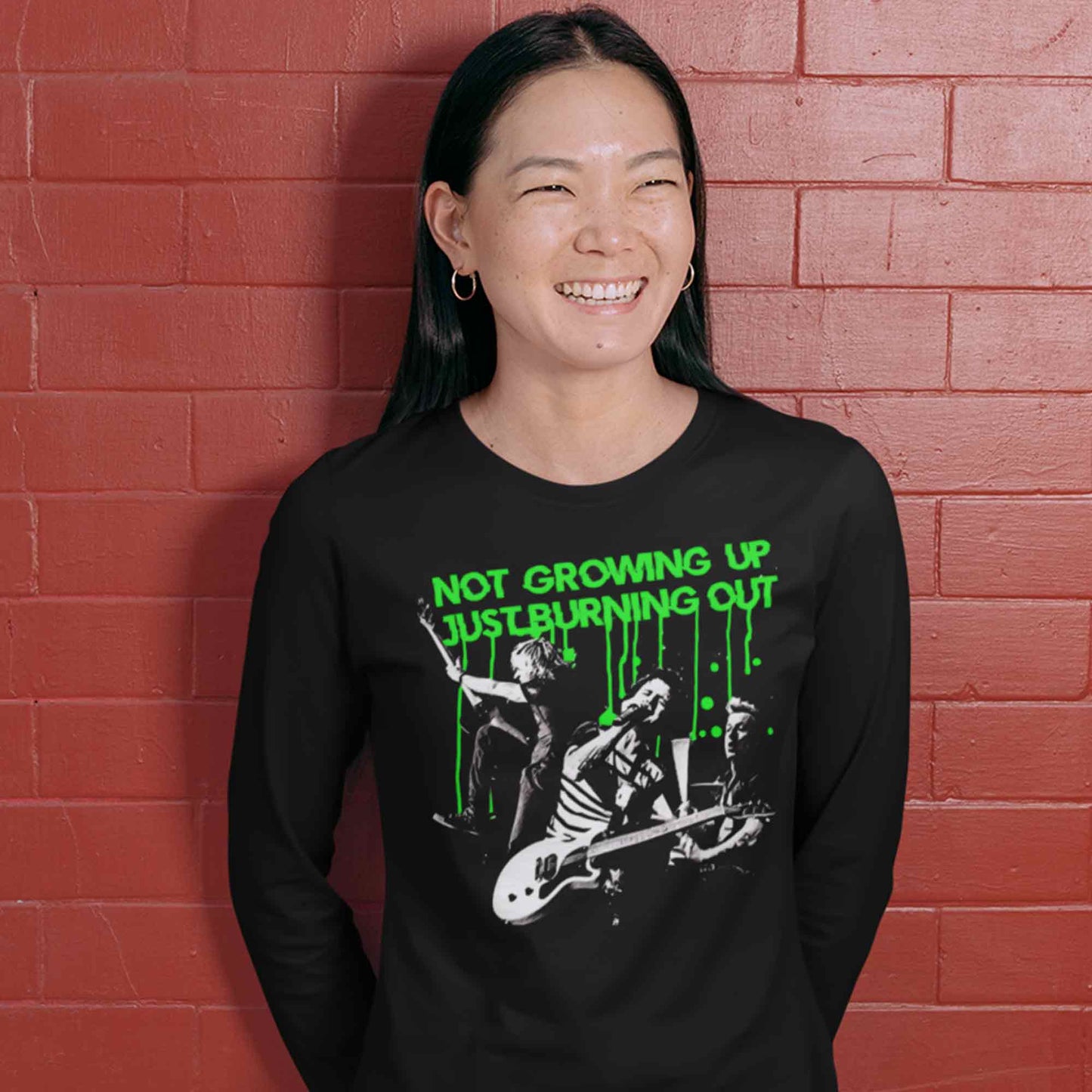 green day burnout full sleeves long sleeves music band buy online india the banyan tee tbt men women girls boys unisex black not growing up just burning out