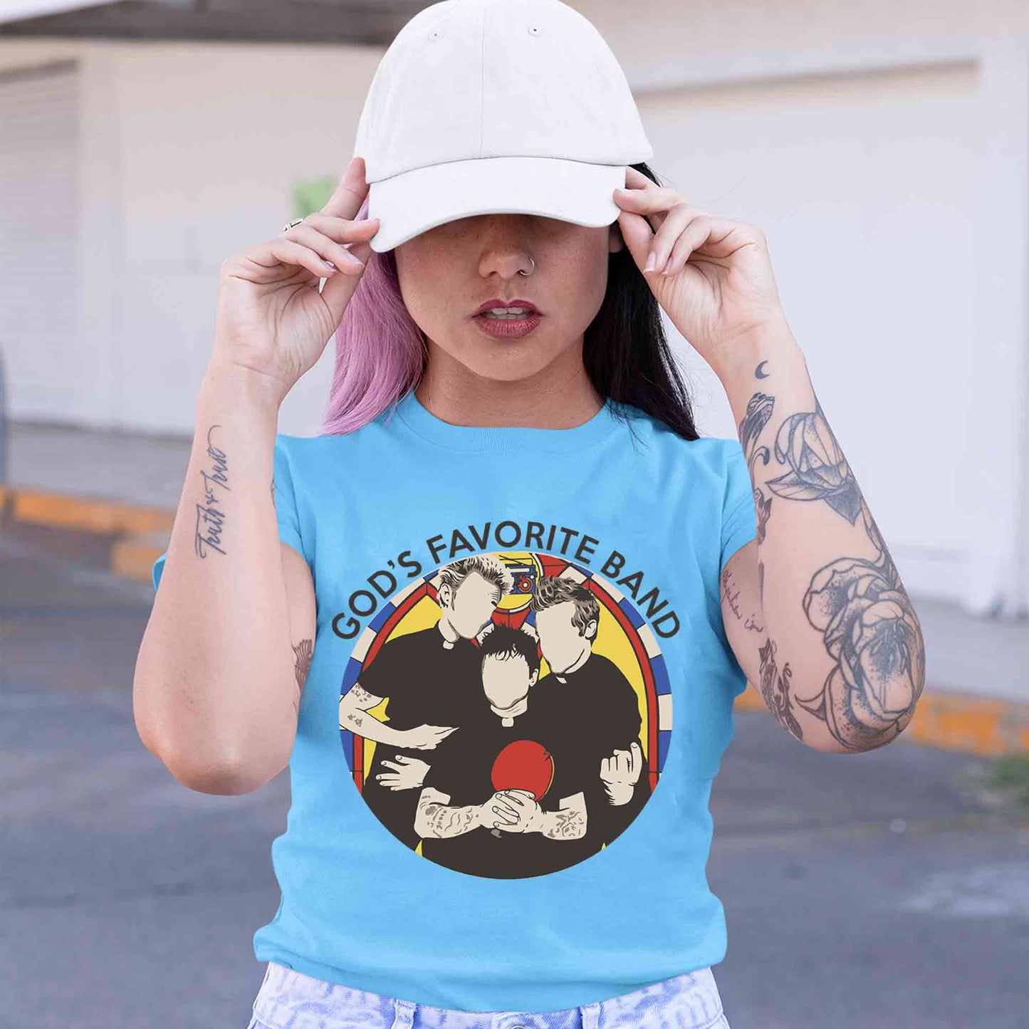 green day god's favorite band t-shirt music band buy online india the banyan tee tbt men women girls boys unisex white