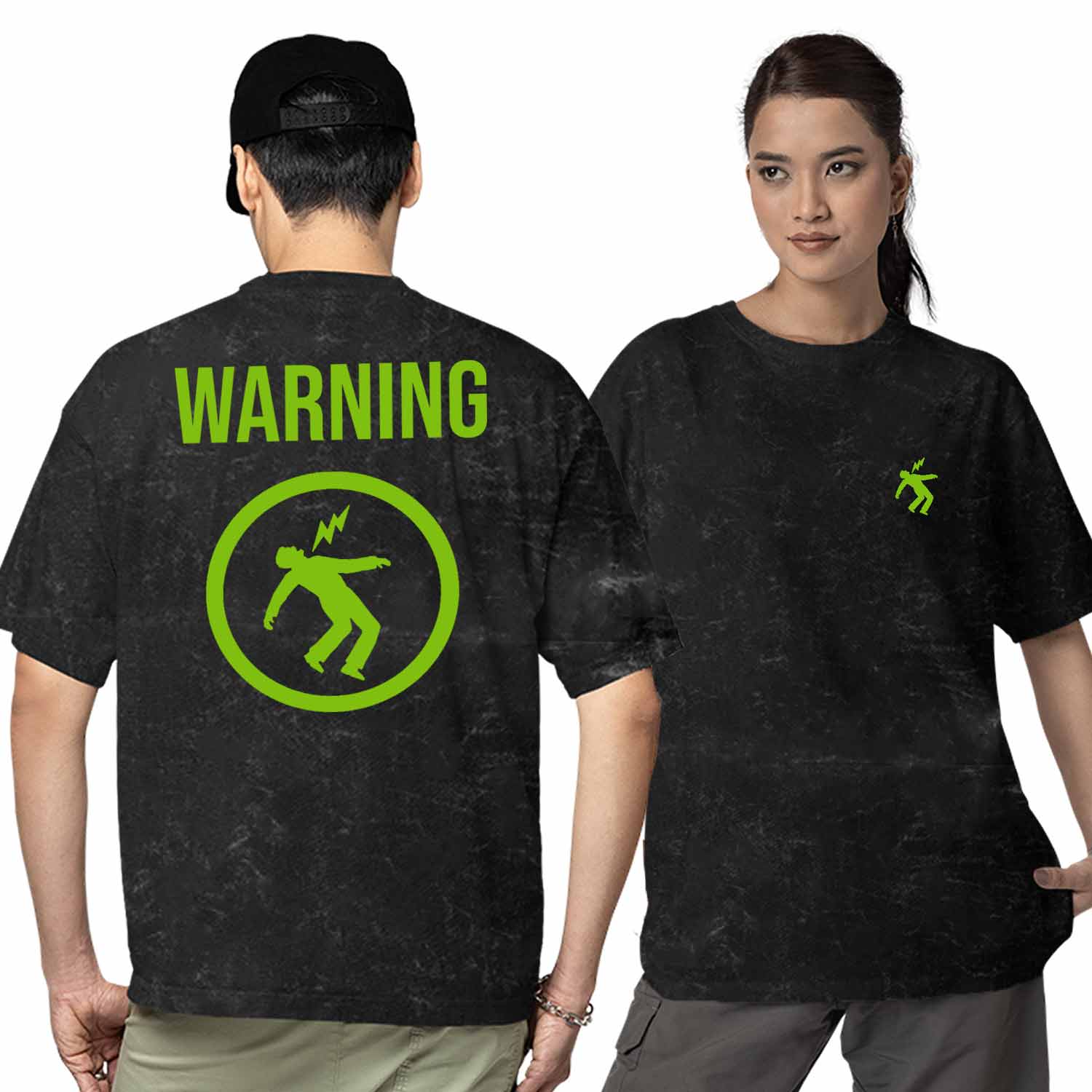 Buy Green Day Oversized Acid Wash T shirt Warning – The Banyan Tee