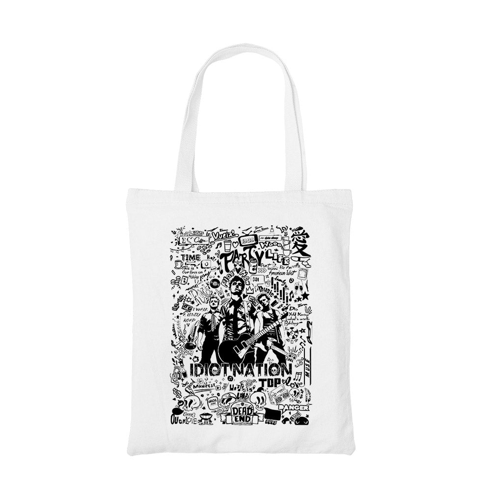 green day boulevard of broken scribbles tote bag cotton printed music band buy online india the banyan tee tbt men women girls boys unisex