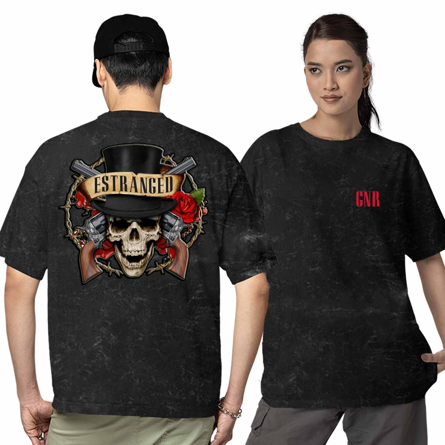 Buy Guns N' Roses Oversized Acid Wash T shirt - Estranged – The