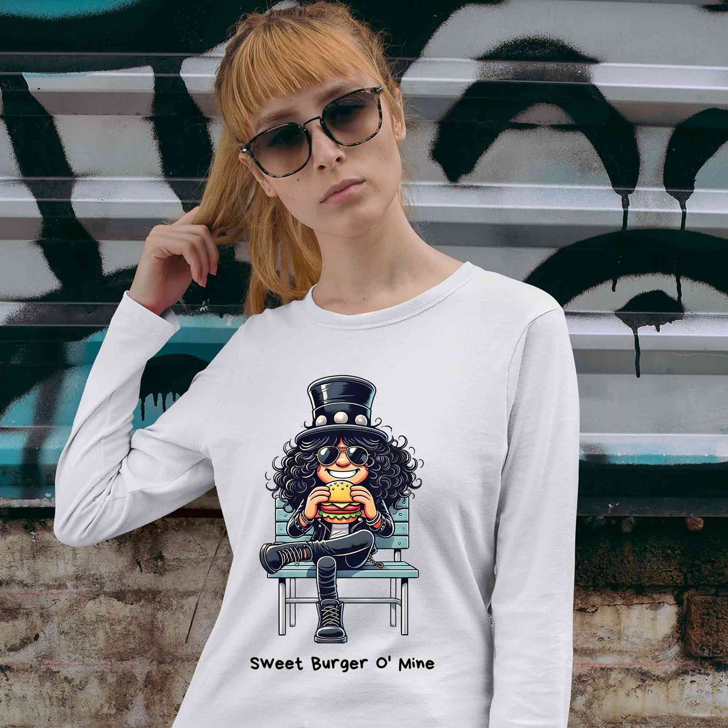 guns n' roses sweet burger o' mine full sleeves long sleeves music band buy online india the banyan tee tbt men women girls boys unisex white