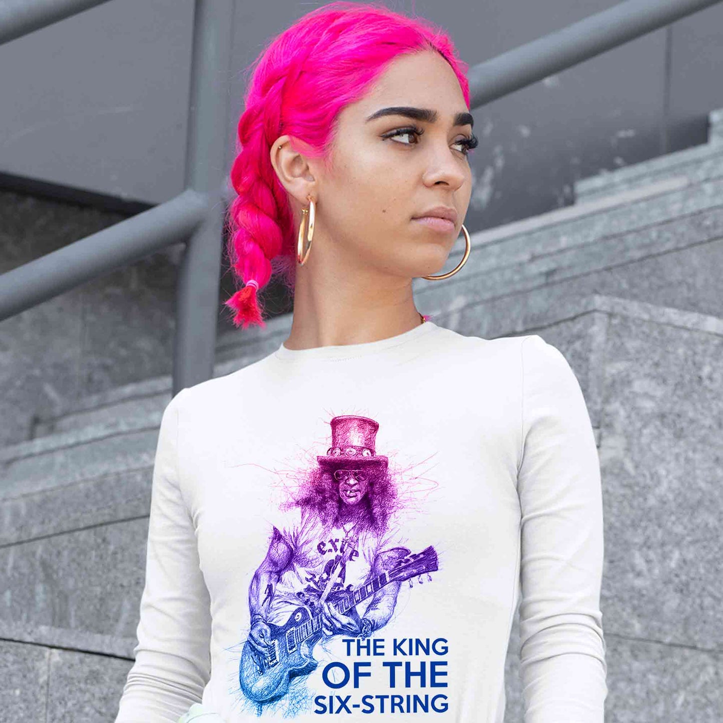 guns n' roses the king of the six string - slash full sleeves long sleeves music band buy online india the banyan tee tbt men women girls boys unisex white