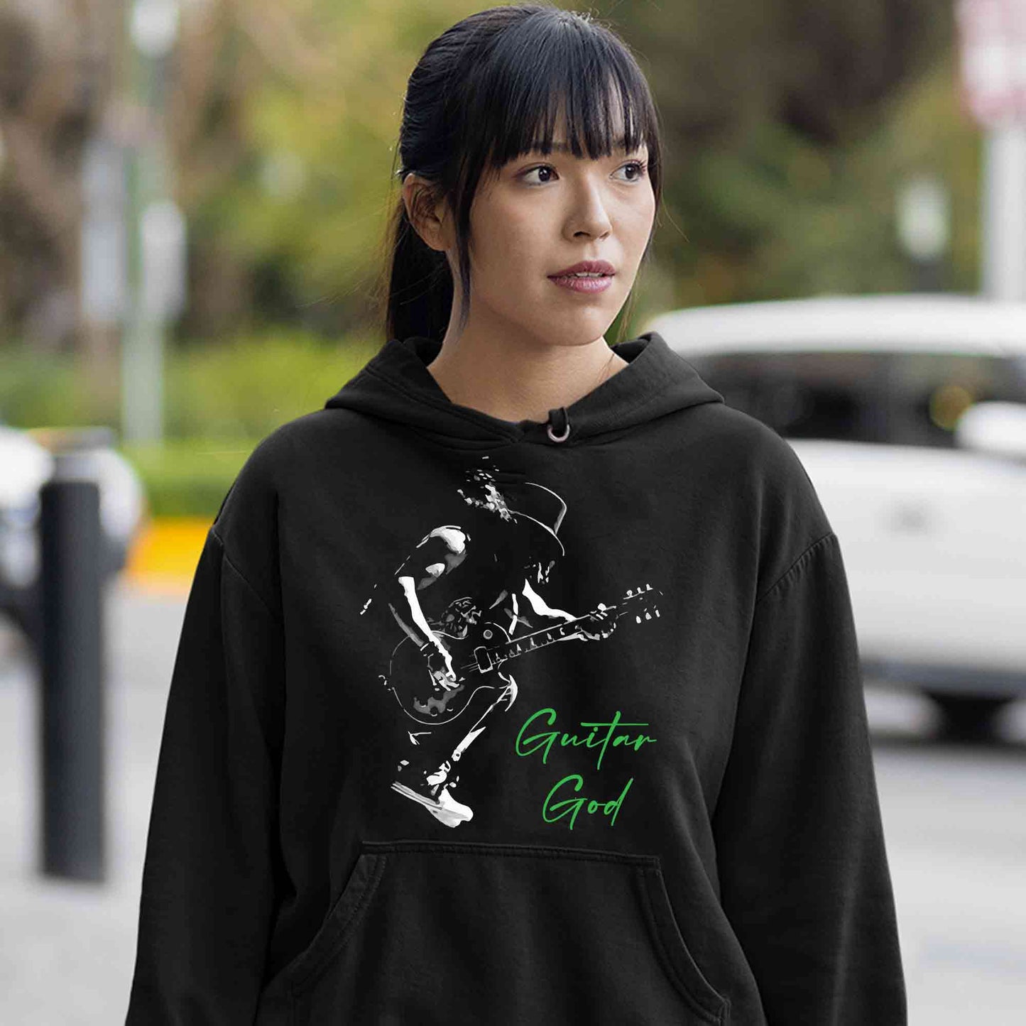 guns n' roses guitar god - slash hoodie hooded sweatshirt winterwear music band buy online india the banyan tee tbt men women girls boys unisex black