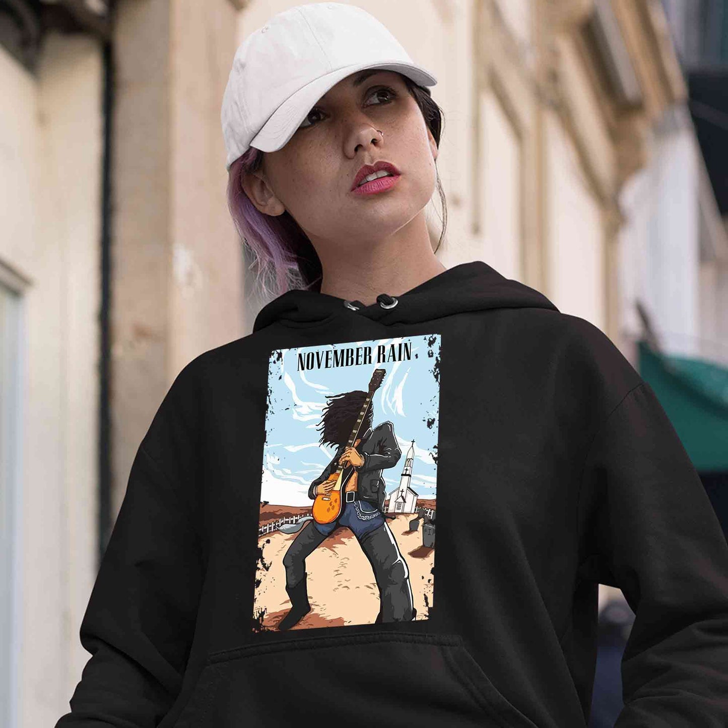 guns n' roses november rain hoodie hooded sweatshirt winterwear music band buy online india the banyan tee tbt men women girls boys unisex black