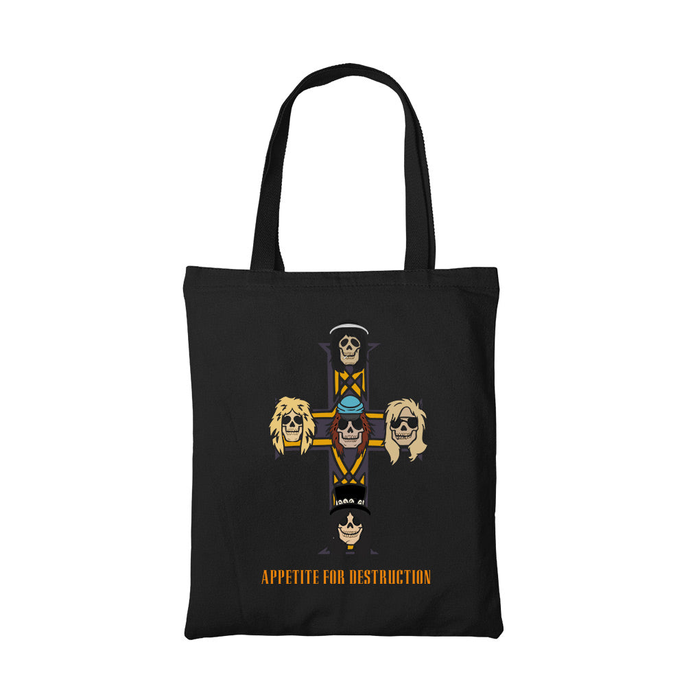 guns n roses appetite for destruction tote bag hand printed cotton women men unisex