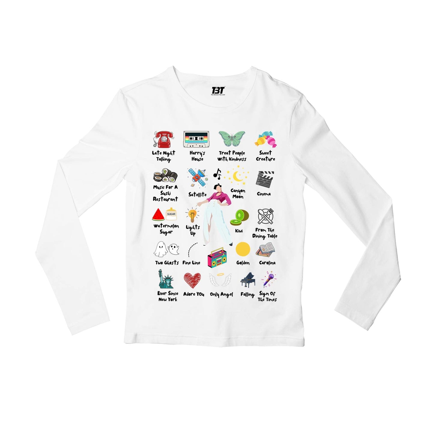 harry styles harry's world full sleeves long sleeves music band buy online india the banyan tee tbt men women girls boys unisex white