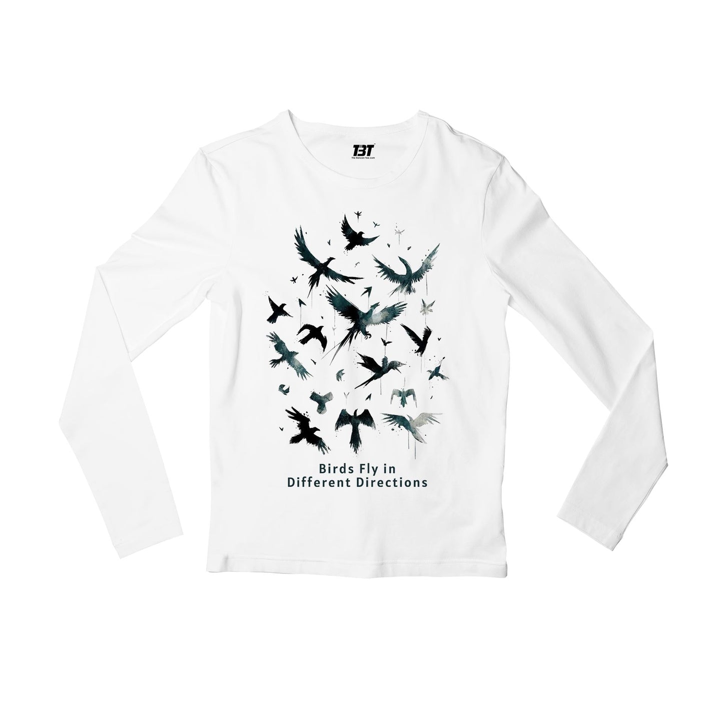 imagine dragons birds fly in different directions full sleeves long sleeves music band buy online india the banyan tee tbt men women girls boys unisex white